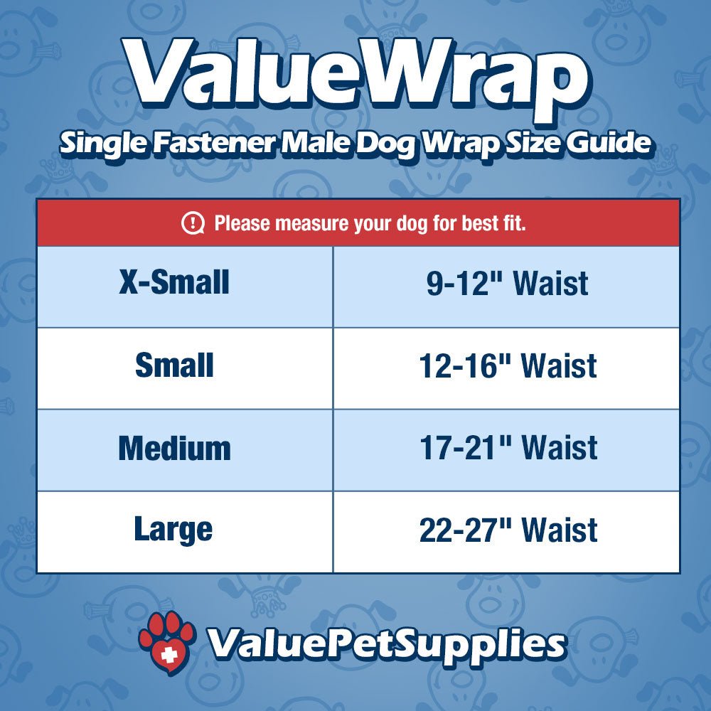 NEW- ValueWrap Male Wraps, Disposable Dog Diapers, 1-Tab Small, Lavender, 144 Count - Snag-Free Fastener, Leak Protection, Wetness Indicator 